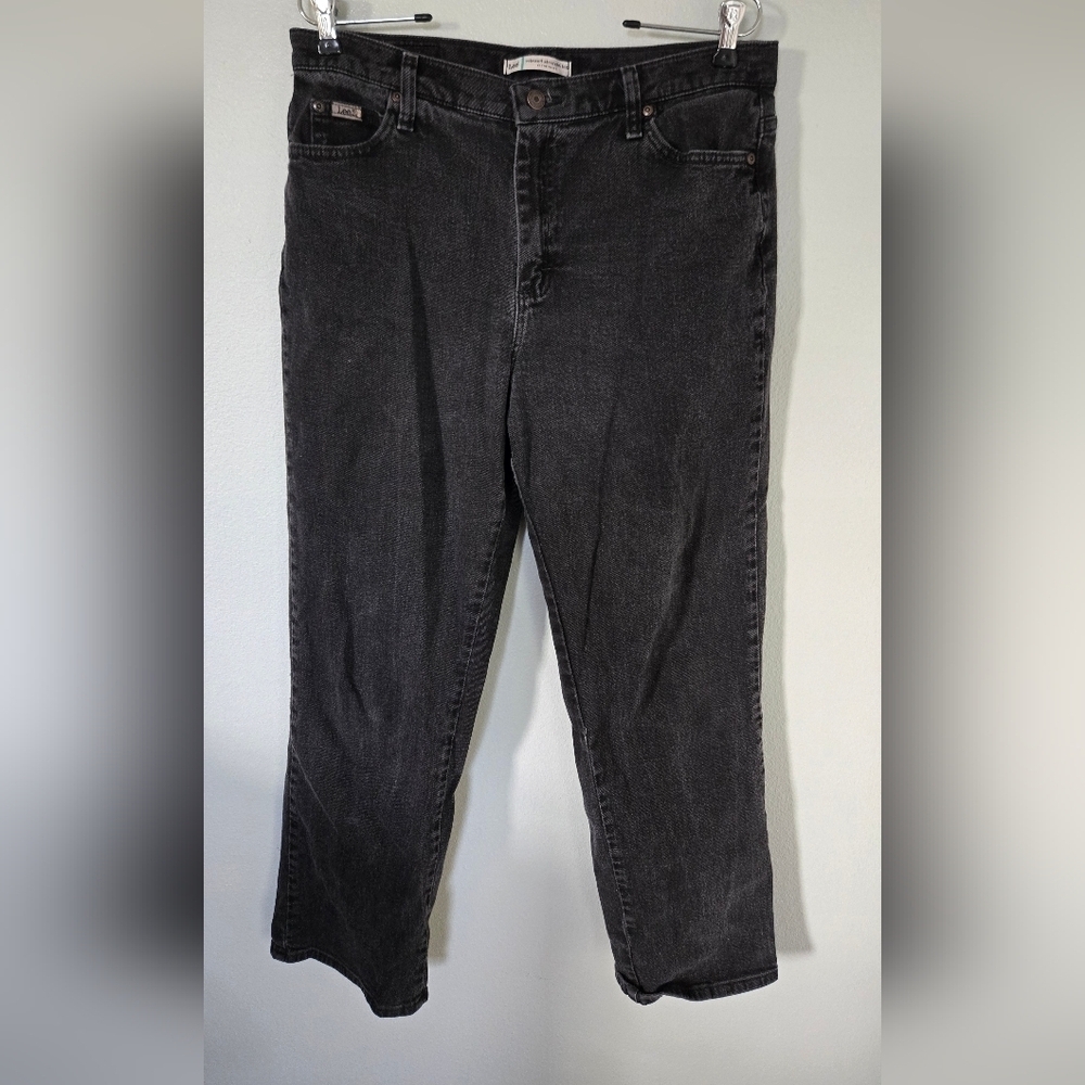 Lee Black Straight Leg Jeans Size 12